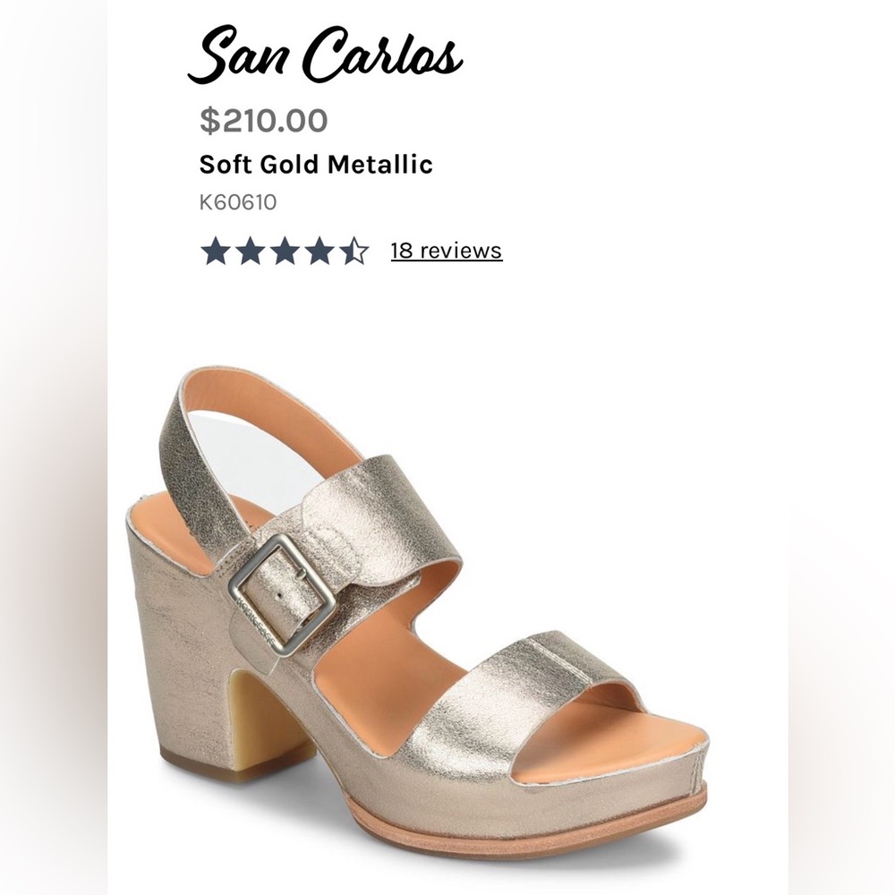 KORK-EASE SAN Carlos soft gold heels women’s shoes size 9 - Picture 5 of 17